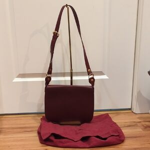 Cartier Vintage Burgundy Leather Must de Cartier line Flap Purse With Dustbag